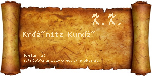 Kránitz Kunó névjegykártya